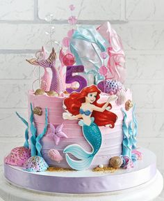 Ariel Mermaid Cake, Sophia Cake, Little Mermaid Cakes, Disney Princess Cake, Sea Cakes