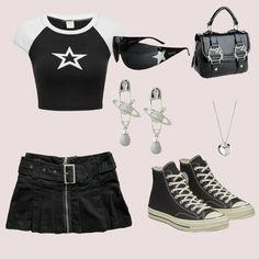 Outfits 2000s, 2000s Clothes, Outfits Y2k, Crop T Shirt, Tv Girls, Tokio Hotel, Cut It, Really Cute Outfits, Edgy Outfits