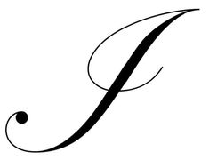 a black and white image of the letter j with swirly lines on it's sides