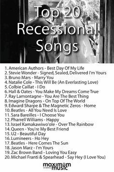 the top 20 recreational songs for all ages to play on their own music album,