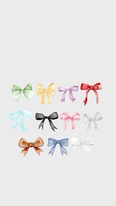 six bows with different colors on them