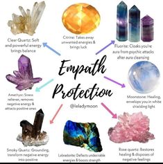 Crystals And Their Uses, Different Crystals, Best Healing Crystals, Empath Protection, Protection Crystals