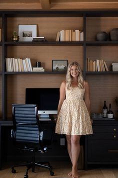 Custom dark built-ins, with oak backboard, staged and styled with decorations and books. Desk Arrangements, Large Console Table, Dark Paint Colors, Dark Paint, Ceiling Detail, Dark And Moody