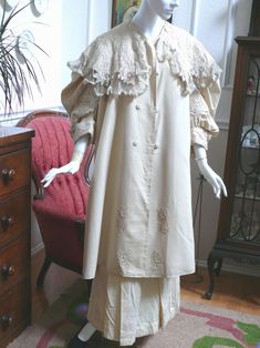 Cream Wool Coat, Edwardian Gowns, Morning Coat, Cream Coat, French Outfit, 20th Century Fashion, Vintage Coats, Evolution Of Fashion, Period Outfit