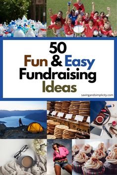 the cover of 50 fun and easy fundraiser ideas