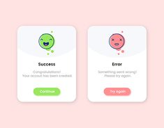 two screens showing the steps to create an emoticive character for your website or app