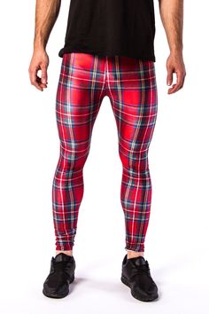 LOWLAND BROGUE MEETS HIGHLAND ROGUE. MADE FOR CABER TOSSING AND WRESTLING THE ODD TIMBERWOLF. Description: Red tartan coloured men's leggings Breathable & moisture wicking 4-Way Stretch Fabric Hand wash cool, quick drying High Stretch Spandex / Polyester Model is 189cm tall and wears size Large. STYLE WITH Kapow’s Tanks and T-shirts. Perfectly tailored to be worn with any pair of leggings. Apollo or Midnight Shortsfor the layered sports look Our gold standard Men’s Underwear. Classic styling Red Winter Sports Pants, Red Sports Pants For Winter, Red Long Pants For Winter, Red Stretch Elastane Leggings, Tight Red Elastane Bottoms, Casual Compression Pants For Fall, Tight Red Elastane Leggings, Red Stretch Elastane Pants, Red Fitted Casual Leggings