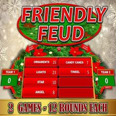 a christmas themed game with the words friendly fud