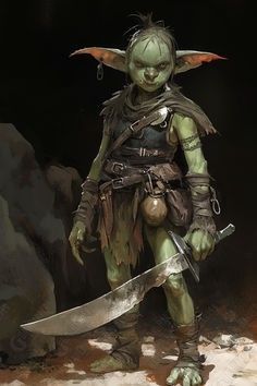 Goblin Cosplay Dnd, Female Goblin Character Design, Female Goblin Character Art, Goblin Inventor, D&d Goblin, Dnd Goblin Character Design, Male Goblin Art, Goblin Pfp, Goblin Barbarian