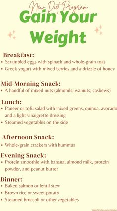 Gym Food Plan For Women, Foods To Help You Gain Weight Naturally, Weight Gain Food For Women, Fat Gain Diet Plan, How To Gain Weight Healthy Vegetarian, Diet For Gaining Weight For Women, Healthy Diet For Weight Gaining, Full Day Diet Plan For Wait Gain, Diet For Weight Gain For Girl