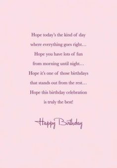 a pink birthday card with the words happy birthday