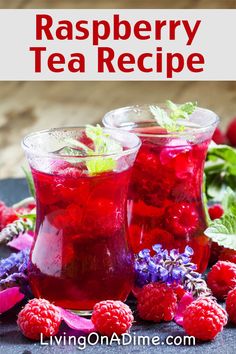 raspberry tea recipe with fresh berries and mint