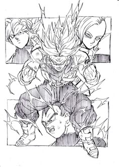 a drawing of gohan and vegeta