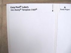 two white paper labels on top of each other with the words easy peel'labels