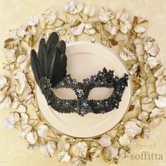 Black Venetian mask with rhinestone and bead embellishments, fabric applique, sequin flowers and black feather fan. Your order will be delivered with online tracking by UPS or TNT. Back surface is covered with fabric for comfortable use. Ribbons added both sides to tie. (Ribbons may be slightly different from the picture depending on supply stock condition) Base mask is made of plastic. Standard size fits most (for women). This classical Venetian mask is perfect for any costume or Halloween part Black Masquerade, Gold Masquerade Mask, Black Masquerade Mask, Masquerade Ball Mask, Prom Costume, Bridal Mask, Ball Mask, Masked Ball, Masquerade Masks