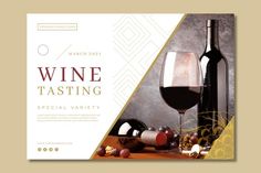 a wine tasting flyer is shown