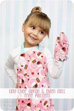 Child Apron Pattern, Apron Pattern Free, Toddler Apron, Girl Apron, Printable Sewing Patterns, Free Pdf Sewing Patterns, Sew Ins, An Apron, Sewing Aprons