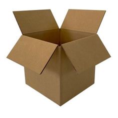 an open cardboard box on a white background