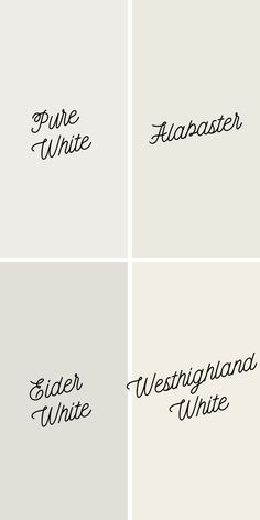 four different types of font that are in the same color and type, each with an individual