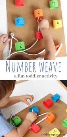 the number weaving activity for toddlers to learn numbers