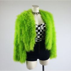 Strange Outfits, Green Outfits, Neon Outfits, Fashion 90s, Ostrich Feather, Hook Clasp, Looks Chic