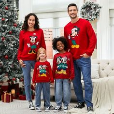 Get into the festive spirit with Disney-inspired Christmas sweatshirts! From Mickey and Friends to Winnie the Pooh, find adorable pullover styles for toddler girls and boys, matching family sets, and cozy jumpsuits with Christmas hats. Elevate your holiday look with these charming sweatshirts and spread the Christmas cheer in style! Size: Womens:S.  Color: Red.  Gender: female.  Age Group: adult.  Pattern: graphic. Family Sweatshirts, Family Matching Christmas, Comfy Jumpsuits, Christmas Matching, Solid Color Sweater, Matching Sweaters, Matching Sweatshirts, Matching Pajamas, Boys Christmas