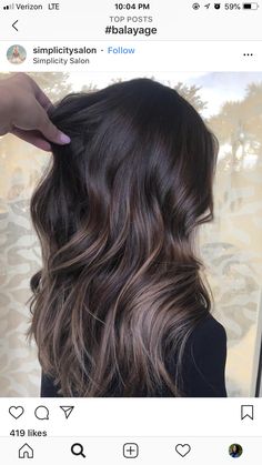 Cool Chocolate Balayage, Dark Brown With Balayage Highlights, Hair Dye Ombre Brown, Long Dark Hair With Balayage, Black Hair Cool Tone Balayage, Dark Cocoa Balayage, Dark Brown And Ash Balayage, Dark Color Melt Hair Brunettes, Black Roots And Brown Hair