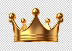 a golden crown on a transparent background