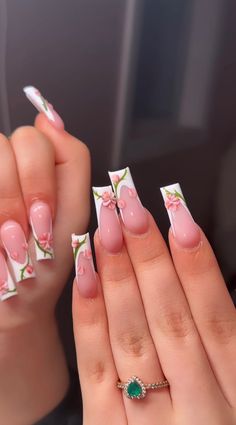 Besame Mucho Nails, Spring Nail Set Ideas, Jhene Aiko Nails, Bridgerton Nails Ideas, Mexican Style Nails, Spring Nail Sets, Nails Art Simple, Nail Art 2022, Gel Nails Art