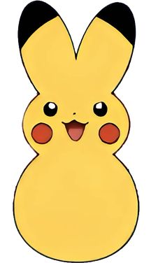 a yellow pikachu with black ears and red eyes