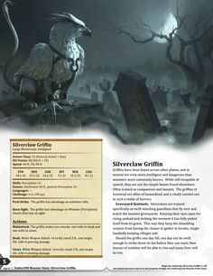 an image of a website page for silverclaw griffin's grave crawls