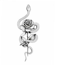 Snake And Rose Tattoo Design, Snake And Rose Tattoo, Feminine Thigh Tattoos, Medium Tattoos, Underboob Tattoo Designs, Cobra Tattoo, Ocean Tattoo, Serpent Tattoo, Number Tattoo