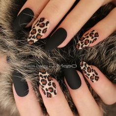 30+ Cute and Trendy Halloween Nails You Have To Try | Matt Nails, Leopard Print Nails, Print Nails, Leopard Nails, Fall Acrylic Nails, Nail Swag, Neon Nails, Salon Design, Coffin Nails Designs