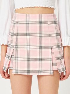 Read Between the Lines Pink Plaid Skirt | Sassy Shortcake Ethereal Core, Sassy Shortcake, Tartan Skirts, Pink Plaid Skirt, Make Outfits, Skirt Aesthetic, My Hairstyle, Read Between The Lines, Easy Go