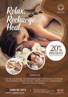 a flyer for a spa and massage center