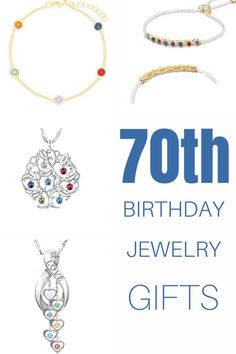 70th birthday jewelry gifts - family tree necklace, love necklace with gemstones, bracelet with birthstones and bracelet with heart birthstones and engraved names 70 Birthday, Gift Guide For Him, Birthday Jewelry, Best Friend Jewelry, Birthday Gifts For Best Friend, Make Her Smile