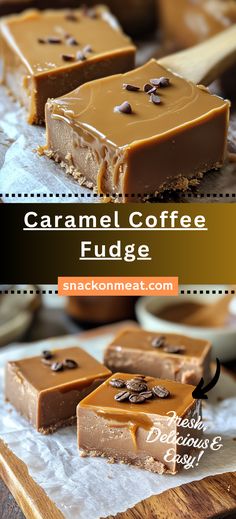 caramel coffee fudge is an easy dessert that's ready to be eaten