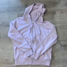 Size M, Never Worn, Light Purple Zip Up Basic Spring Cotton Outerwear, Basic Cotton Outerwear For Spring, Basic Fall Outerwear In Solid Color, Basic Solid Fall Outerwear, Basic Solid Outerwear For Fall, Basic Outerwear For Fall, Basic Long Sleeve Outerwear For Everyday, Basic Winter Outerwear, Light Purple Color