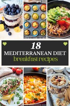 Discover 18 easy, healthy Mediterranean diet breakfast ideas. Perfect for your mornings! You'll find simple egg dishes, sardine recipes, gluten-free options plus vegan recipes. This roundup has something for everyone, including kid-friendly dishes and make-ahead meals. Put them on your menu this week! Mediterranean Diet Recipes Make Ahead, True Mediterranean Diet, Breakfast Ideas Mediterranean Diet, Healthy Mediterranean Breakfast Recipes, Mediterranean Diet Breakfast Recipes Easy, Medditeranean Diet Breakfast, Mediterranean Diet Recipes For Beginners Breakfast, Medeteranian Recipes Breakfast, Mediterranean Diet Recipes For Breakfast