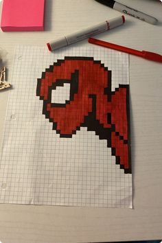 a piece of paper that has been made to look like a deadpool character on it