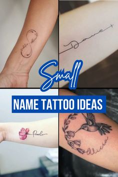 small name tattoo ideas for girls and guys on the arm, wrist or hand tattoos