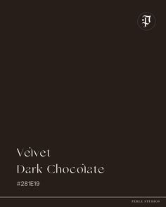 a book cover with the title velvet dark chocolate, in black and white text on a brown background