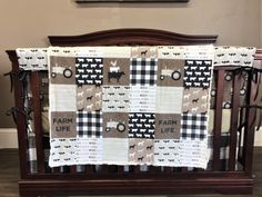 Custom Boy Crib Bedding - Rustic Farm Life, Tractors, and Buffalo Check, Farm Life Collection - DBC Baby Bedding Co Tractor Bedding, Boy Crib Bedding, Crib Bedding Boy, Rail Guard, Boys Crib, Luxury Duvet Covers, Baby Sleep Problems, Rustic Bedding, Baby Arrival