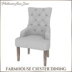 the farmhouse house chesterfield dining chair is upholstered and ready to be used for seating