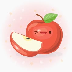 Apple Clipart Cute, Apple Cute Drawing, Cartoon Apple Drawing, Cute Apple Illustration, Cute Apple Drawing, Apple Animation, Apple Doodle, Logo Dessert, Kawaii Apple