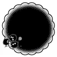 a black and white image of an oval doily with flowers on the edges,