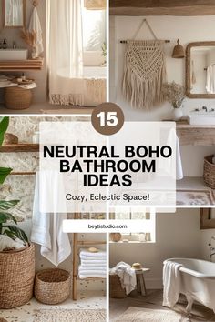 neutral boho bathroom decor ideas