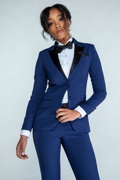 Navy & Black Peak Lapel Tuxedo Jacket Graduation Suit, Peak Lapel Tuxedo, Looks Hip Hop, Miroslava Duma, White Tuxedo, Black Tux, Prom Suits