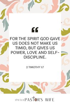 the quote for the spirit god gave us does not make us think, but gives us power