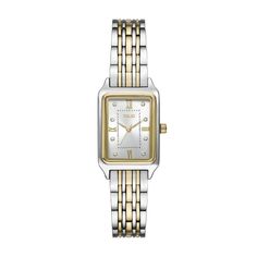 This classically beautiful Folio Women's Rectangular Bracelet Watch is perfect for every day wear. Click on this JEWELRY & WATCHES GUIDE to learn about fit, styles, materials and more! This classically beautiful Folio Women's Rectangular Bracelet Watch is perfect for every day wear. Click on this JEWELRY & WATCHES GUIDE to learn about fit, styles, materials and more! FEATURES Style: casualDISPLAY Dial type: sunray Face cover material: mineral crystalCASE Material: metal alloy Caseback material: Face Cover, Minerals Crystals, Link Bracelets, Bracelet Watch, Womens Watches, Two Tone, Silver Gold, Gold Tones, Bracelet